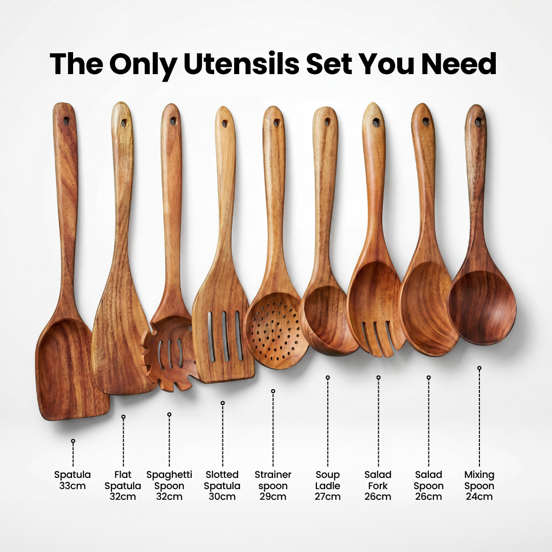 Teakora™ 9-Piece Non-Toxic Kitchen Set
